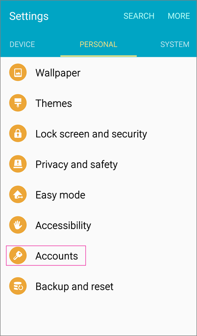 Android settings screen shot