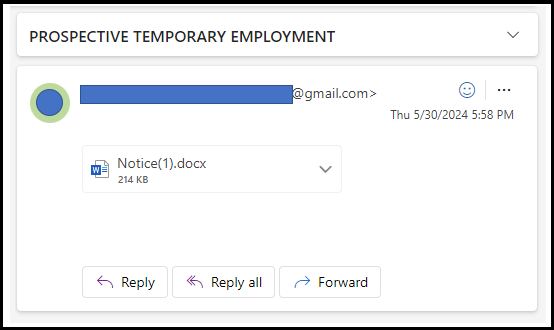 What a fake online job offer might look like