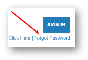 arrow pointing to forgot password