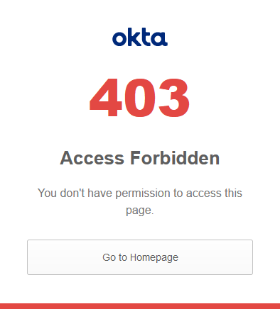 403 Forbidden Access Okta